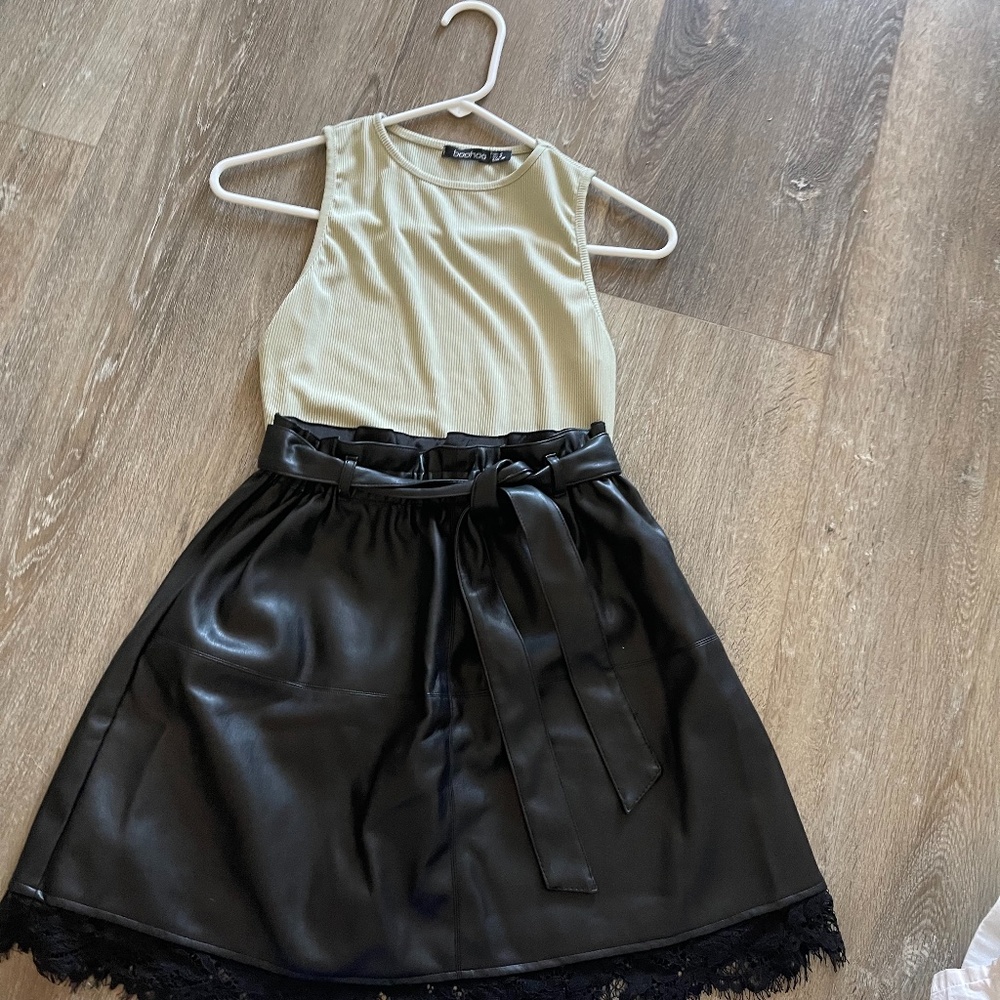 Faux leather skirt